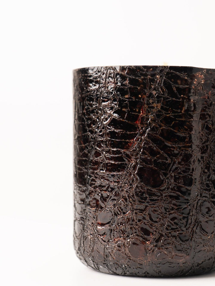 Midnight Pumpkin Small Crackle Glass Candle - Heyday