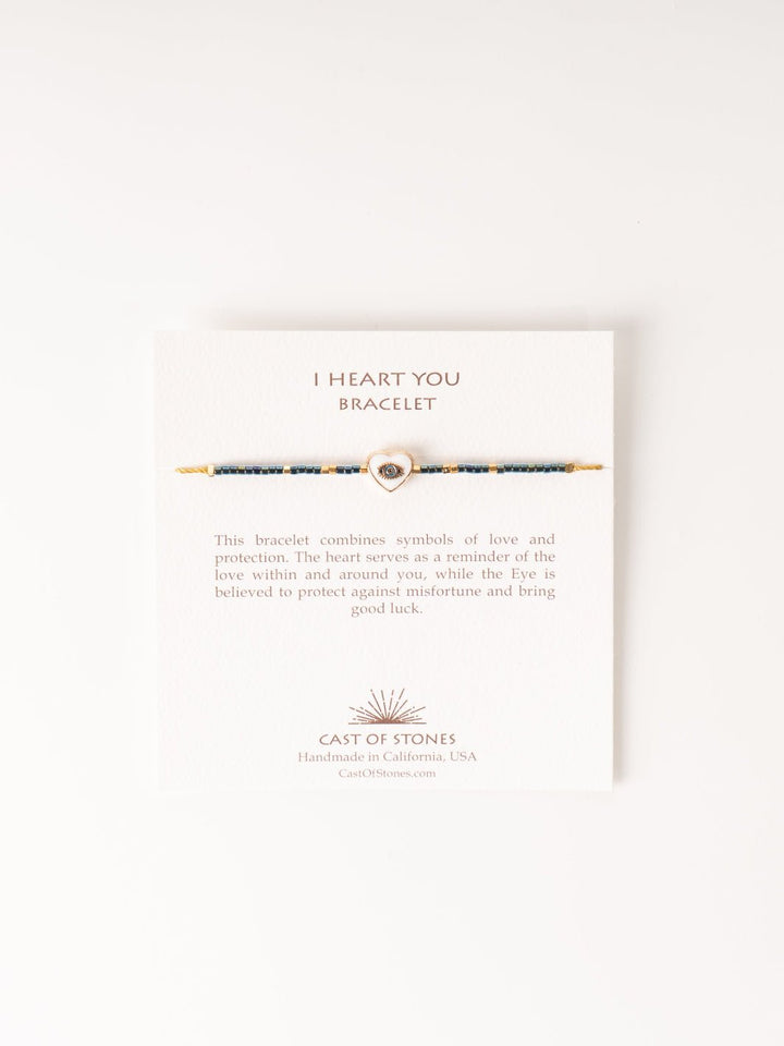 Midnight & White I Heart You Bracelet - Heyday