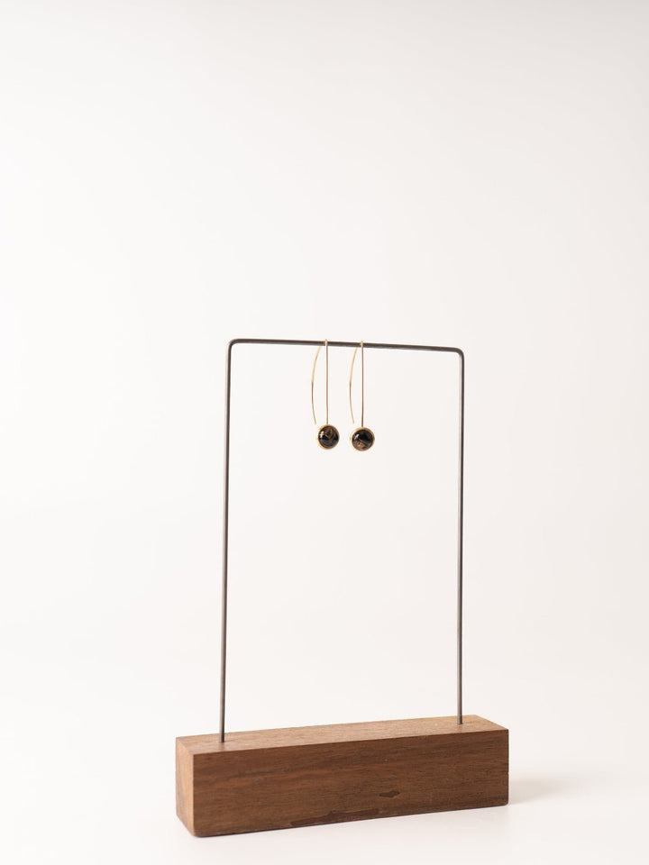 Mini Anther Gold Obsidian Earrings - Heyday