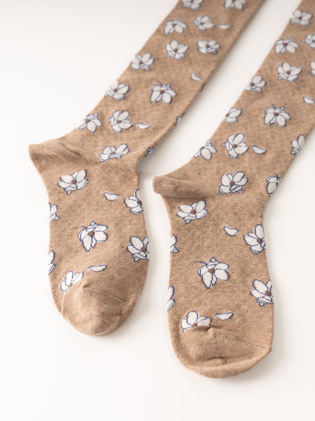 Mocha Knee High Floral Boot Socks - Heyday