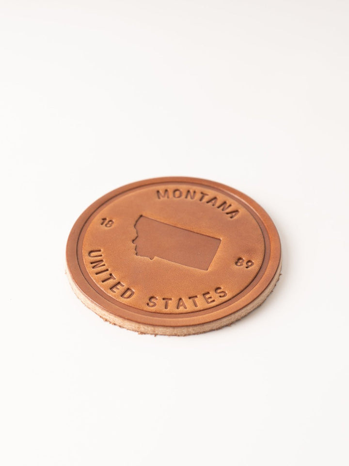 Montana Silhouette 1889 Leather Coaster - Heyday