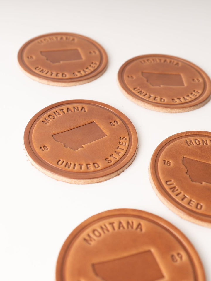 Montana Silhouette 1889 Leather Coaster - Heyday