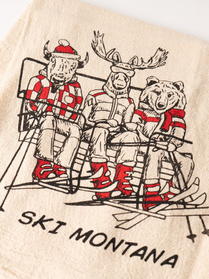 Montana Ski Lift Dishtowel - Heyday