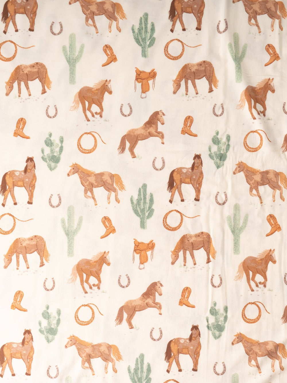 Neutral Western Horses Swaddle Blanket - Heyday