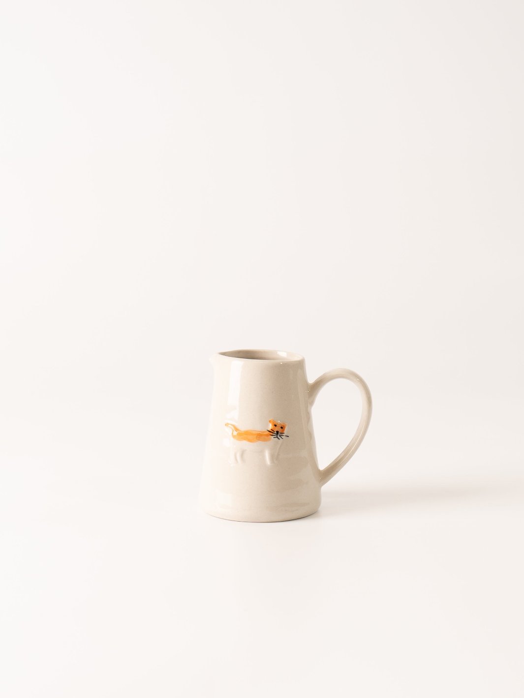 Orange + White Cat Mini Creamer Pitcher - Heyday