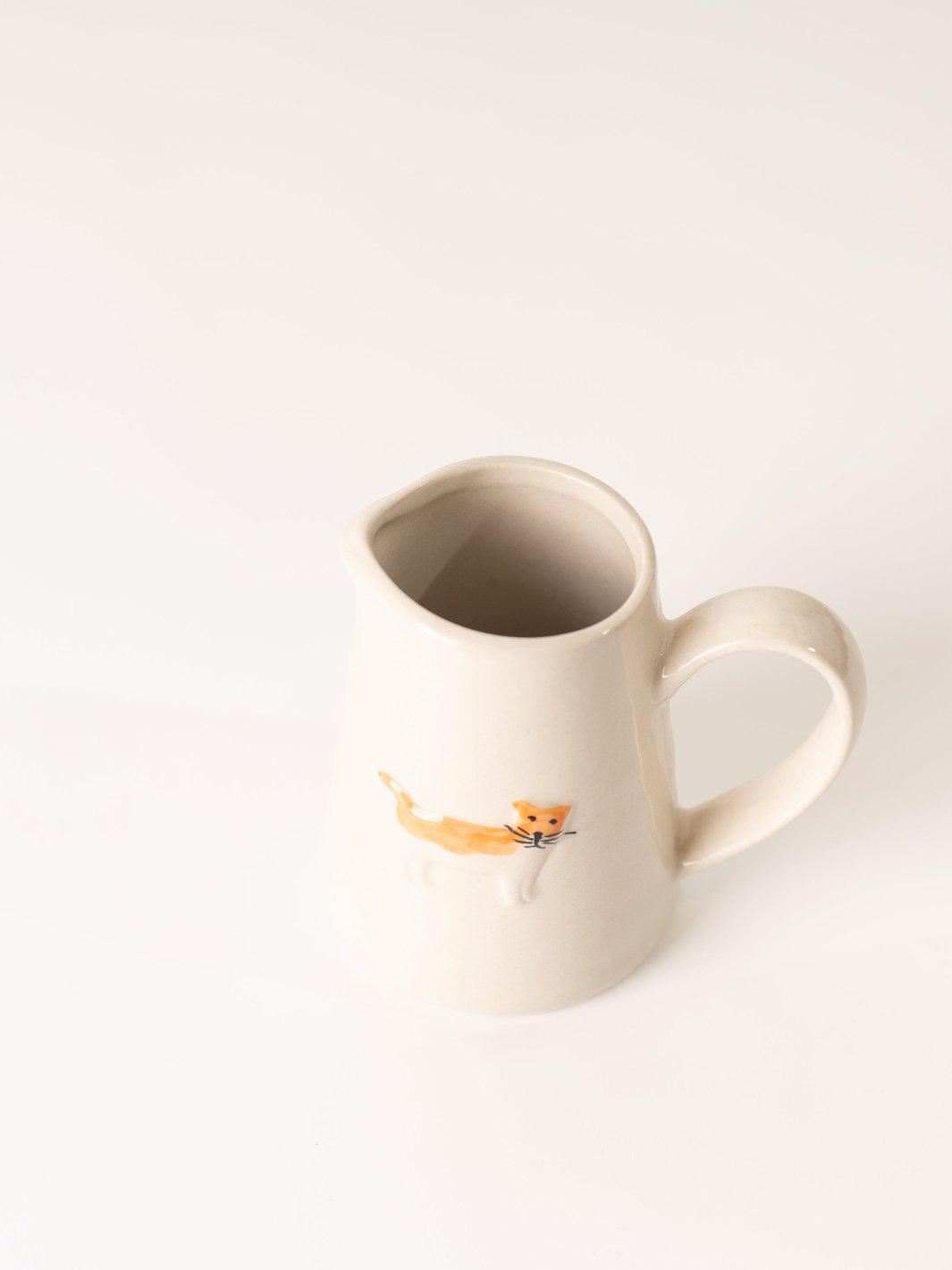 Orange + White Cat Mini Creamer Pitcher - Heyday