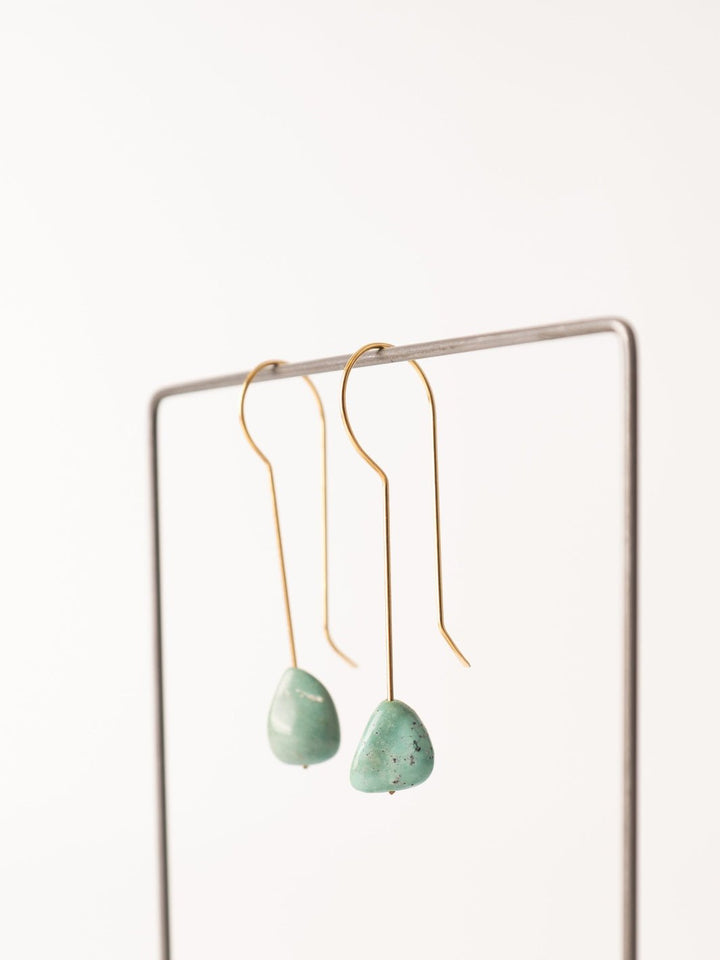 Ousel Turquoise Drop Gold Earrings - Heyday