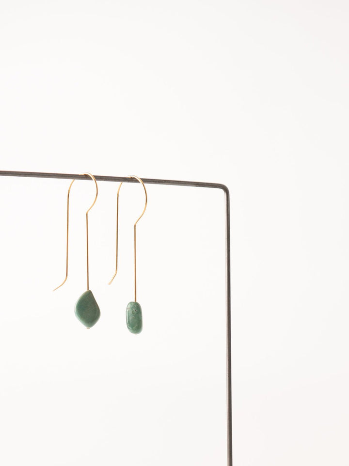 Ousel Turquoise Drop Gold Earrings - Heyday