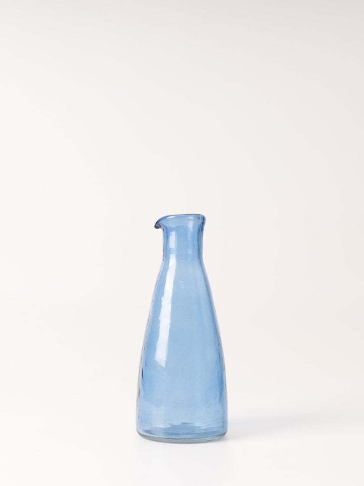 Personal Indigo Hammered Glass Carafe - Heyday