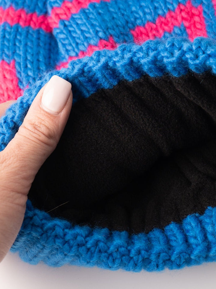 Pink + Cobalt Après Pom Hat - Heyday