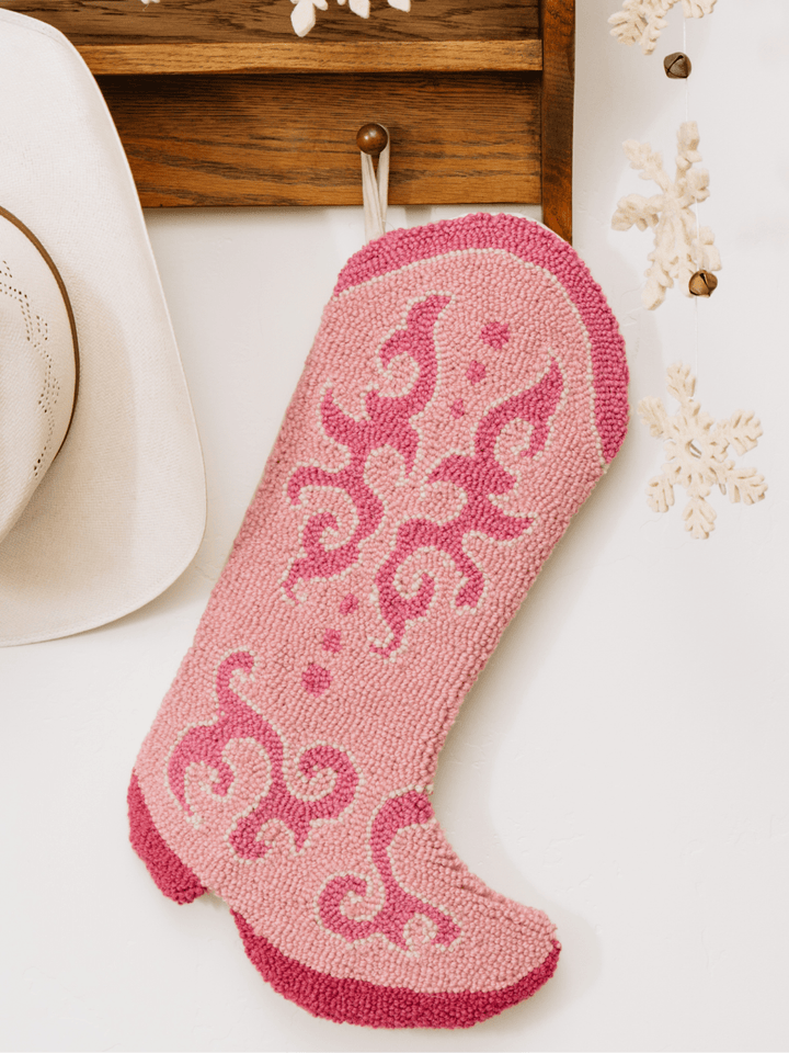 Pink Cowgirl Boot Hook Stocking - Heyday