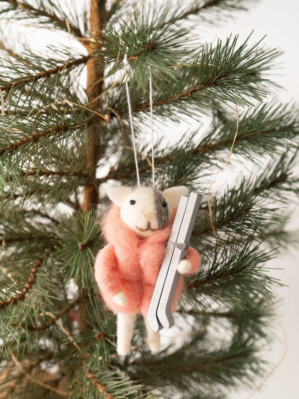 Pink Critter Skis Ornament - Heyday