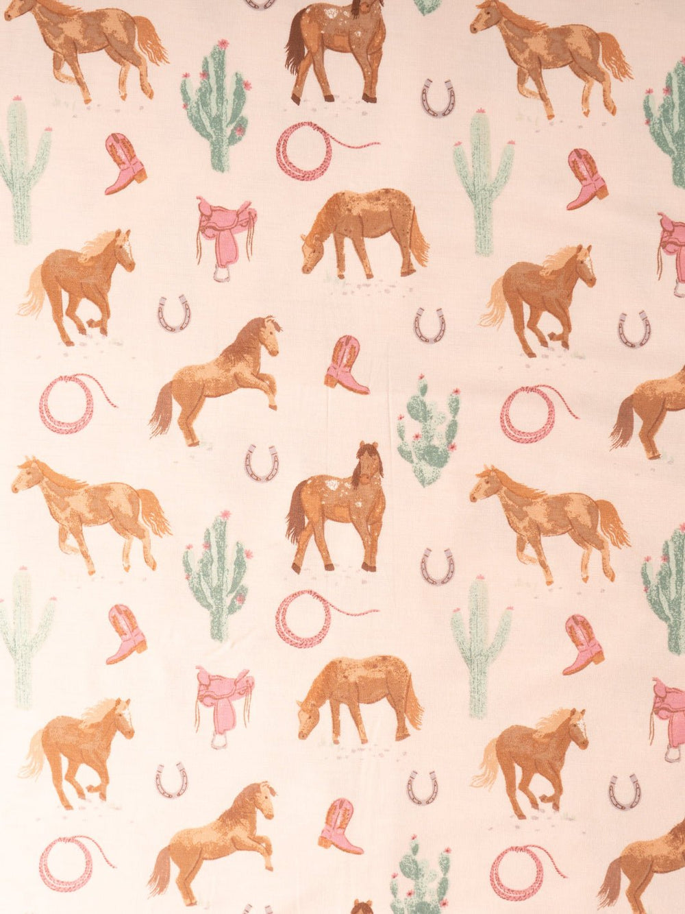 Pink Western Horses Swaddle Blanket - Heyday