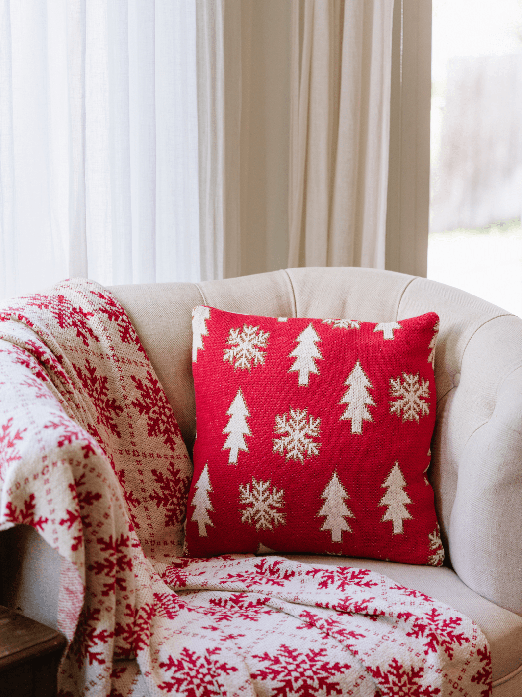 Pink Winter Throw Pillow - Heyday