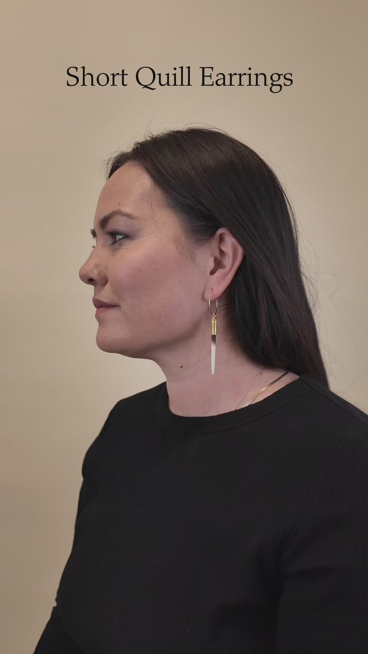Video of short quill earrings