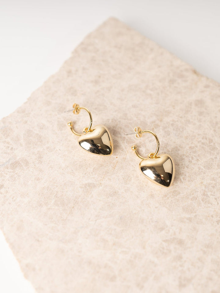 Puff Heart Hoop Earrings - Heyday