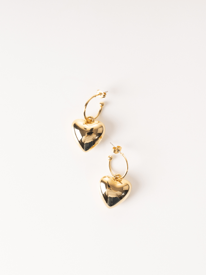 Puff Heart Hoop Earrings - Heyday