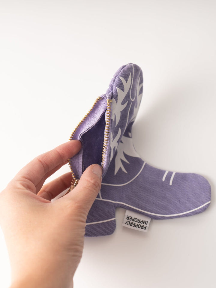 Purple Cowgirl Boot Pouch - Heyday
