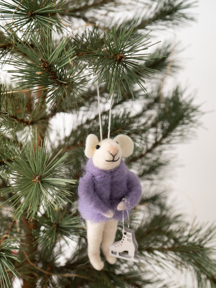 Purple Ice Skate Mouse Ornament - Heyday
