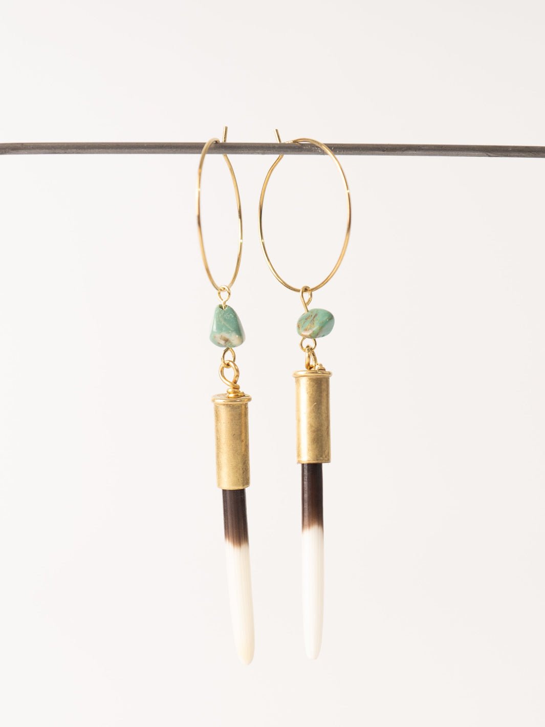 Quill + Turquoise Hoop Earrings - Heyday