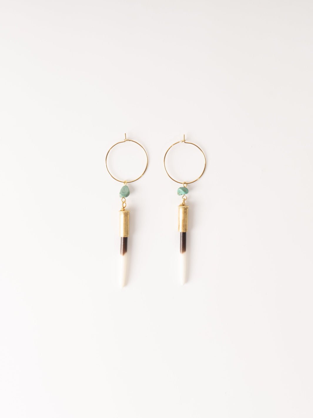 Quill + Turquoise Hoop Earrings - Heyday