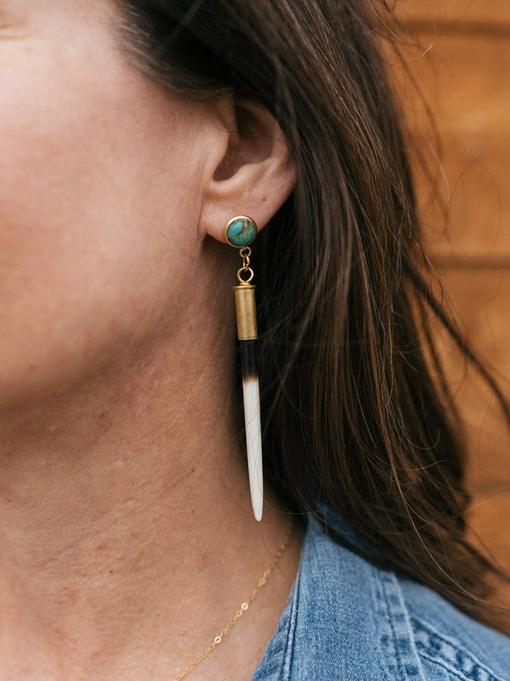 Quill + Turquoise Stud Earrings - Heyday