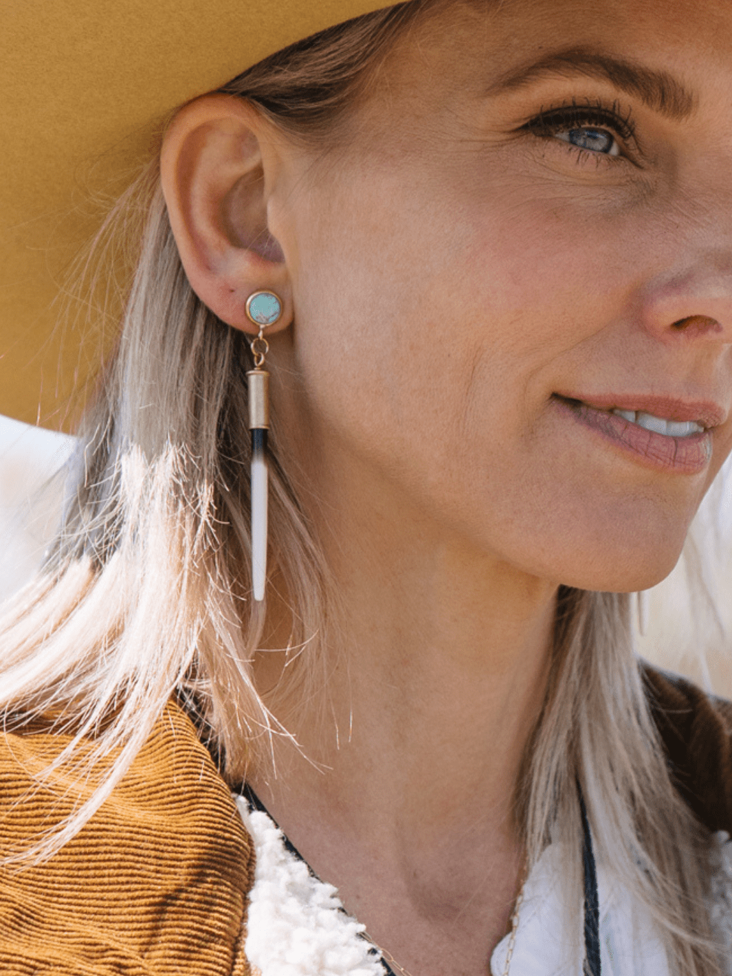 Quill + Turquoise Stud Earrings - Heyday