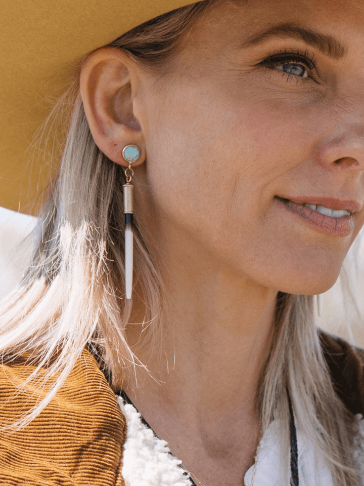 Quill + Turquoise Stud Earrings - Heyday
