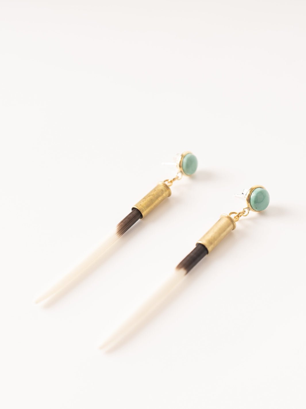 Quill + Turquoise Stud Earrings - Heyday