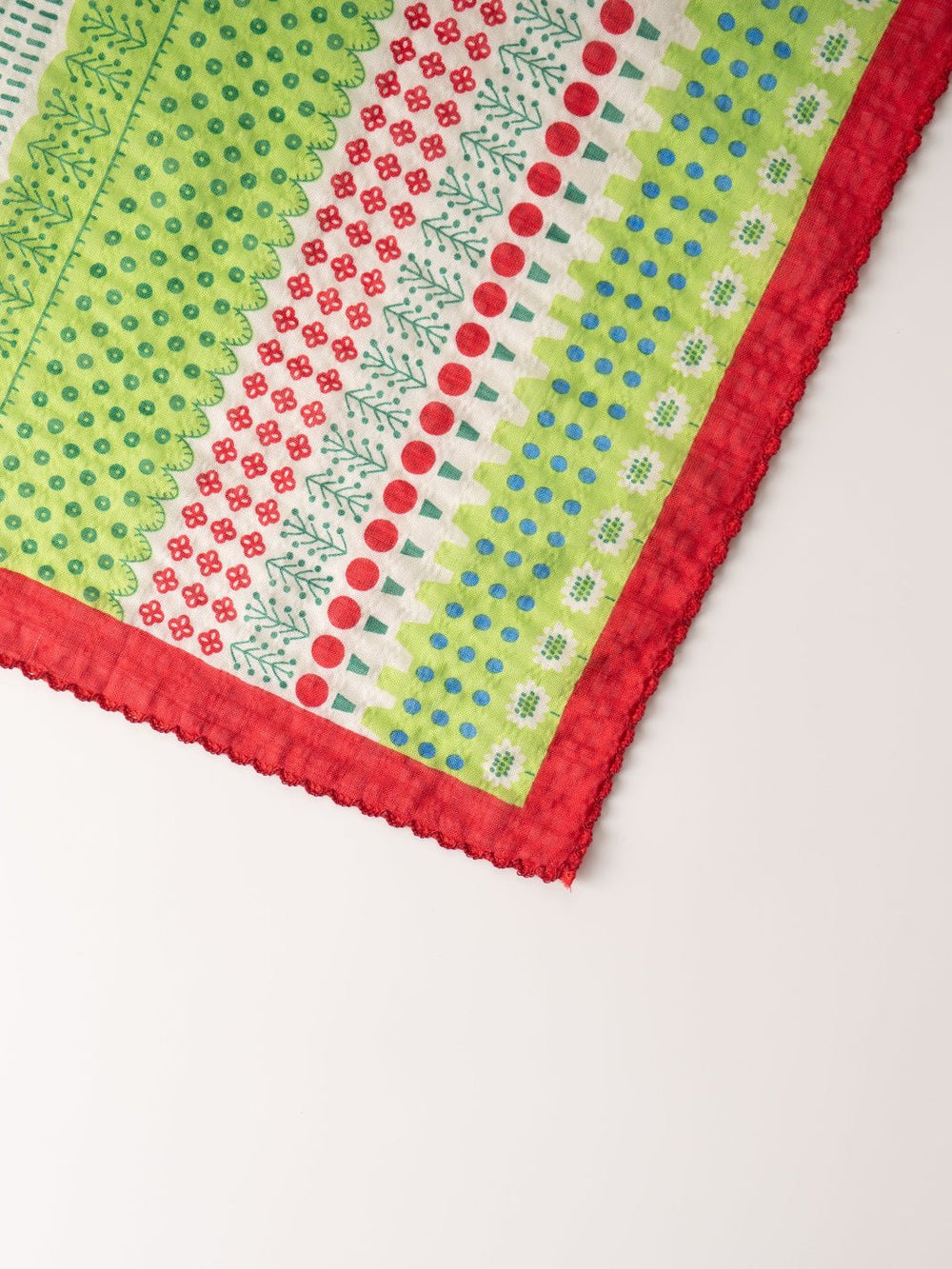 Red and Lime Green Patterned Bandana - Heyday