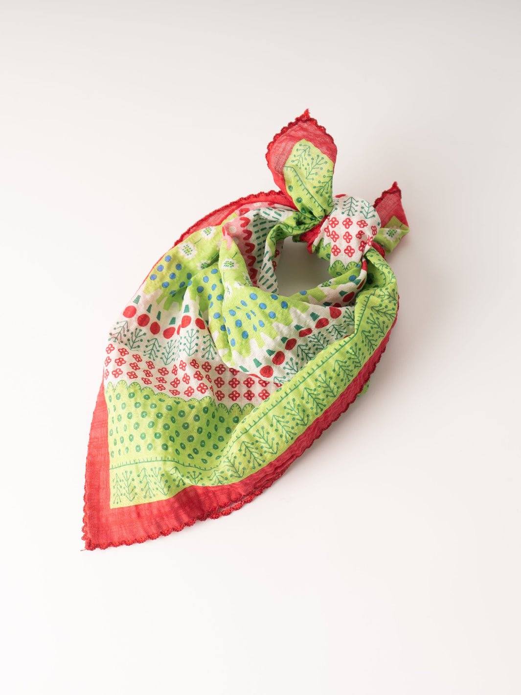 Red and Lime Green Patterned Bandana - Heyday
