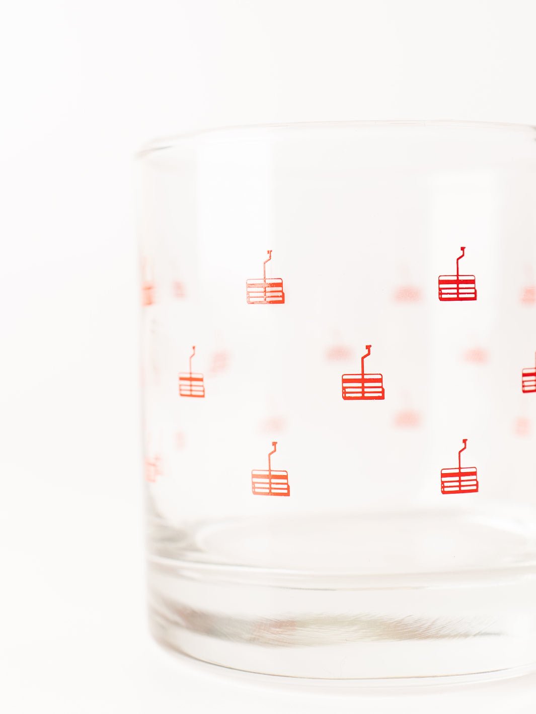 Red Chairlift Rocks Glass - Heyday