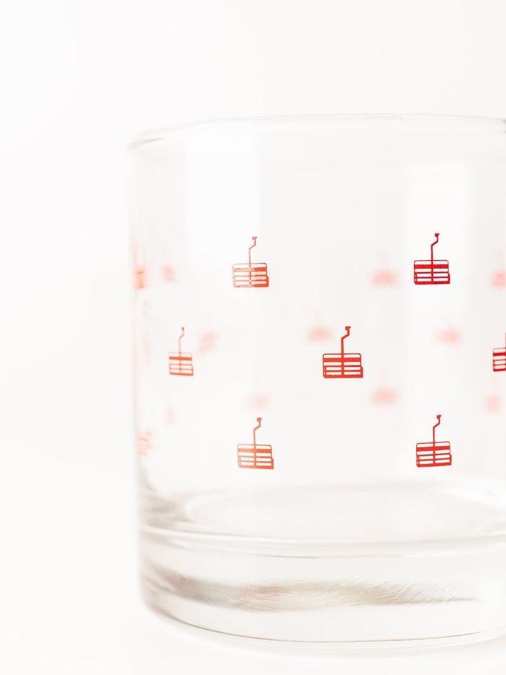 Red Chairlift Rocks Glass - Heyday