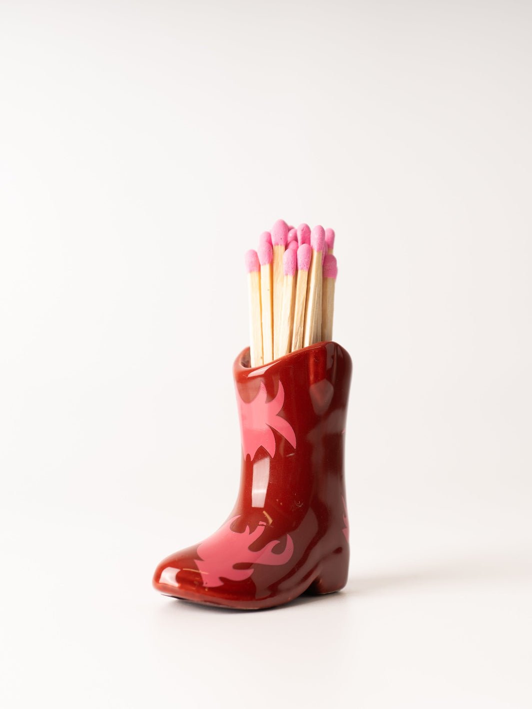 Red Cowboy Boot Match Holder - Heyday