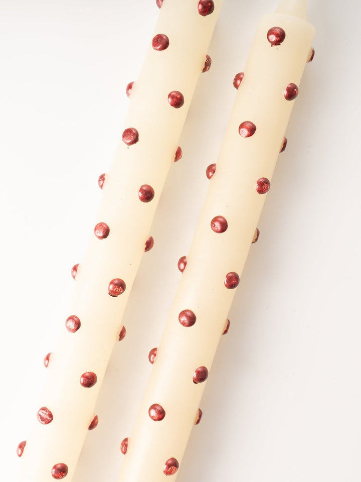 Red Dots Taper Candle - Heyday