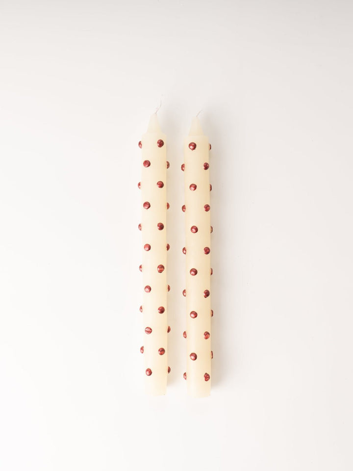 Red Dots Taper Candle - Heyday