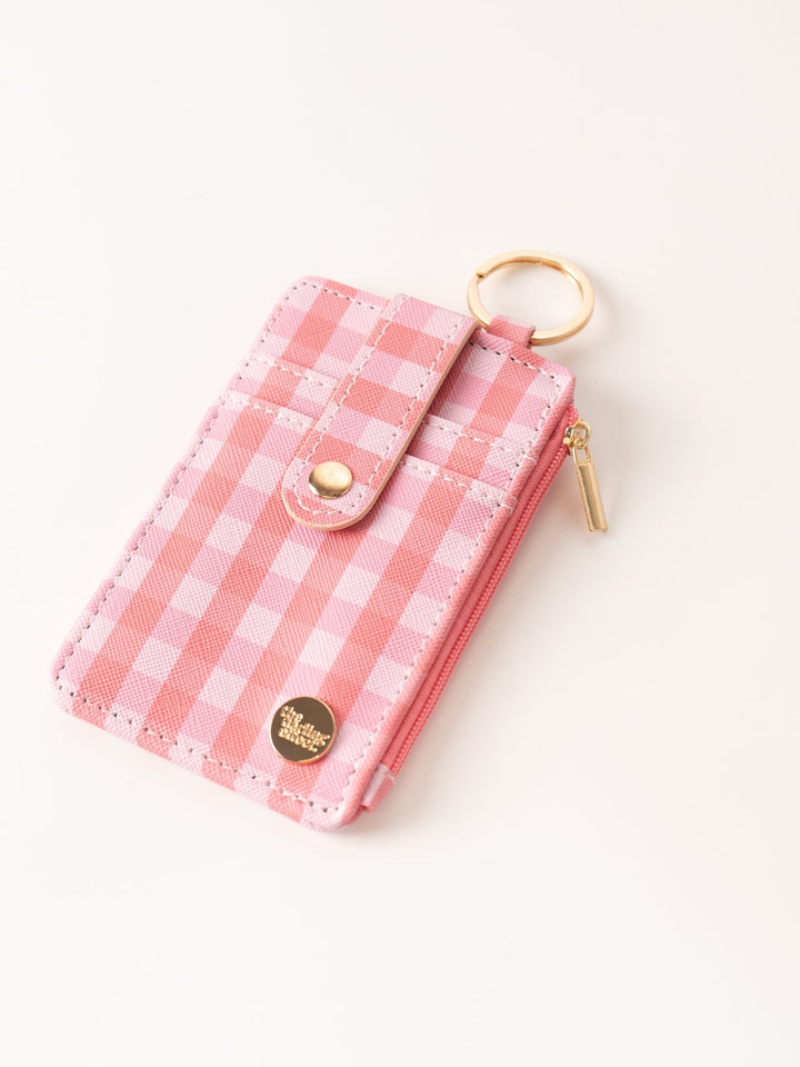 Red Gingham Keychain Card Wallet - Heyday