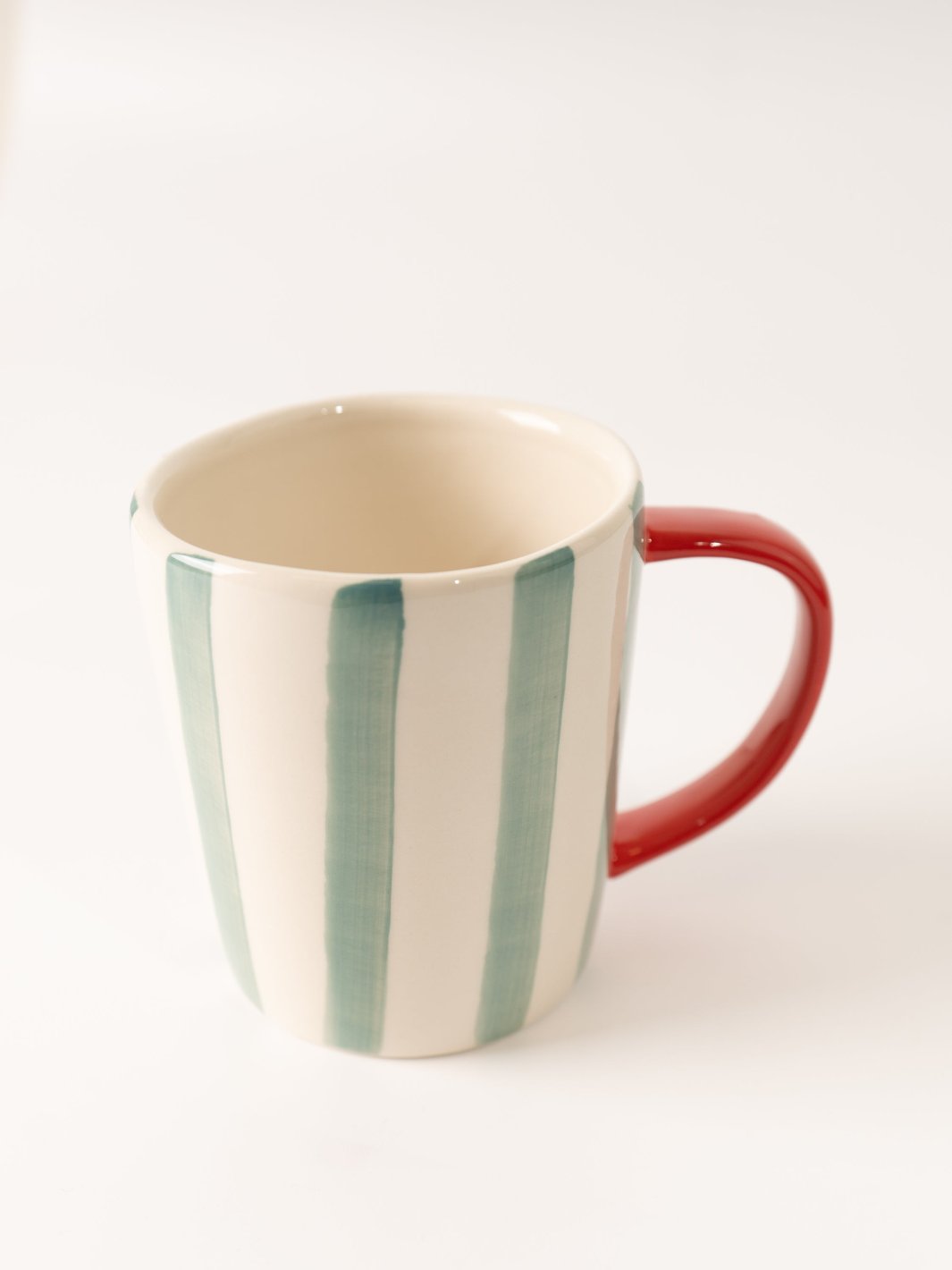 Red Handle Aqua Stripe Mug - Heyday