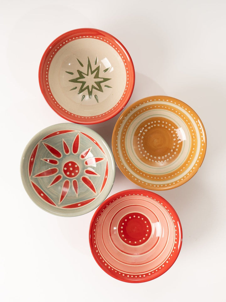 Red Holiday Patterned Bowl - Heyday