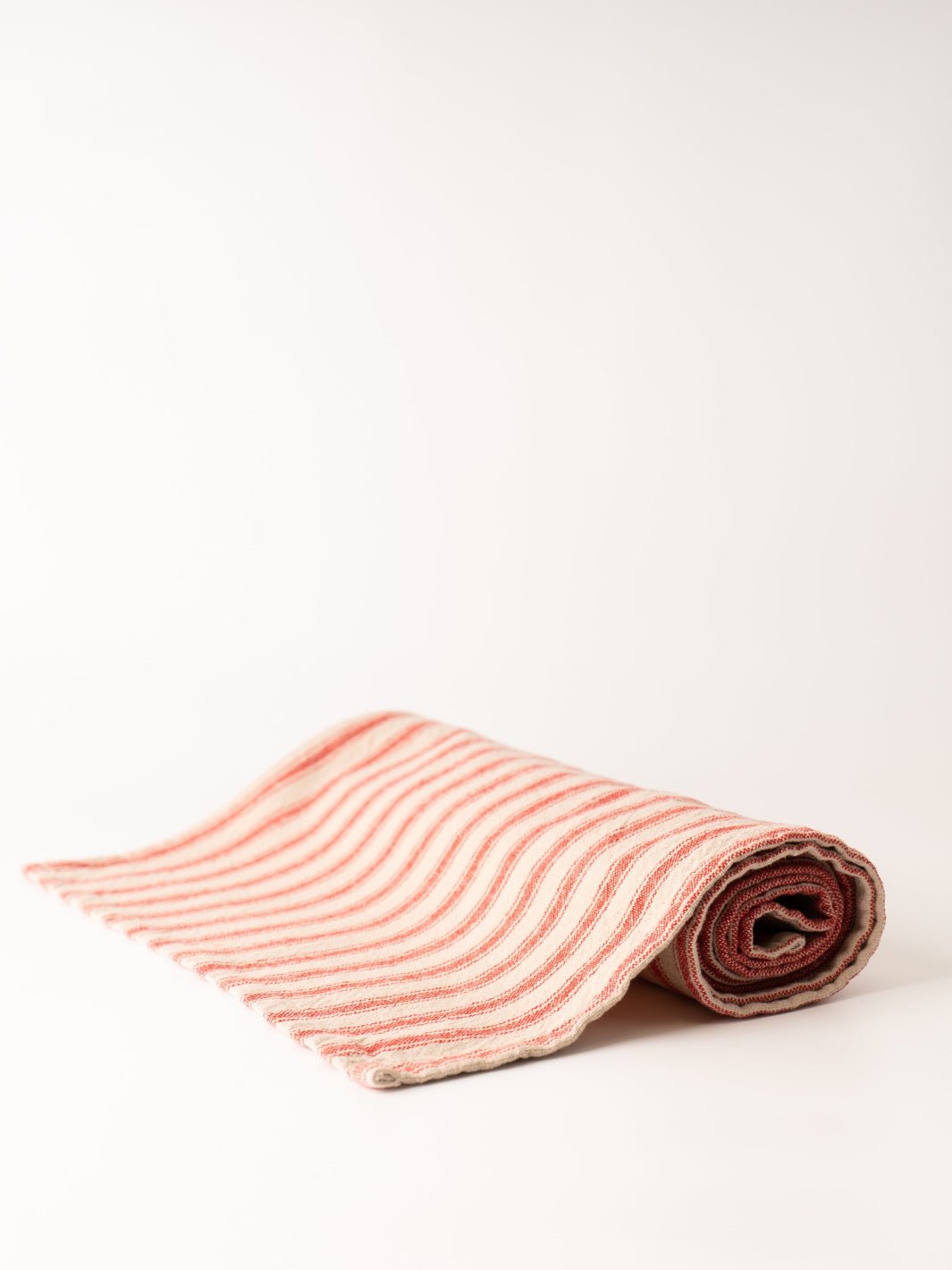 Red + Natural Striped Table Runner - Heyday