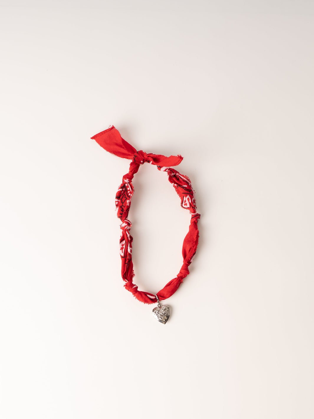 Red Silver Heart Bandana Necklace - Heyday