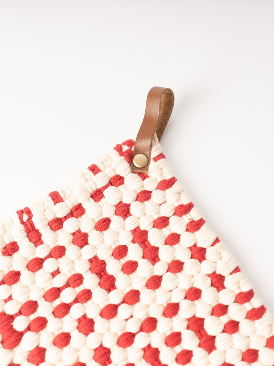 Red + White Crocheted Pot Holder - Heyday