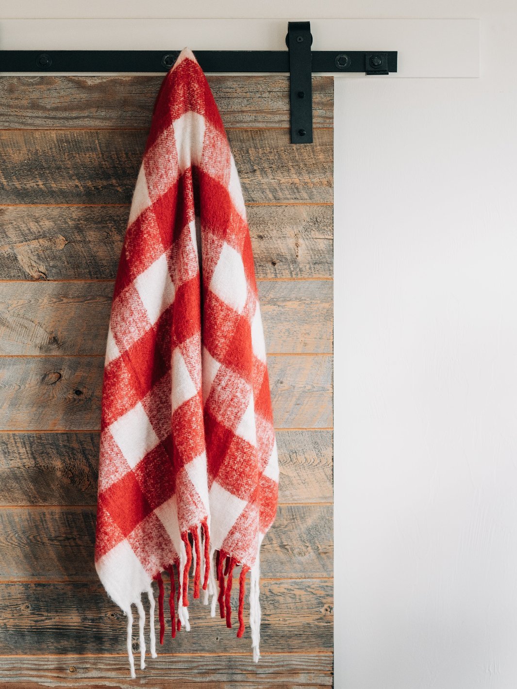 Red & White Plaid Throw - Heyday