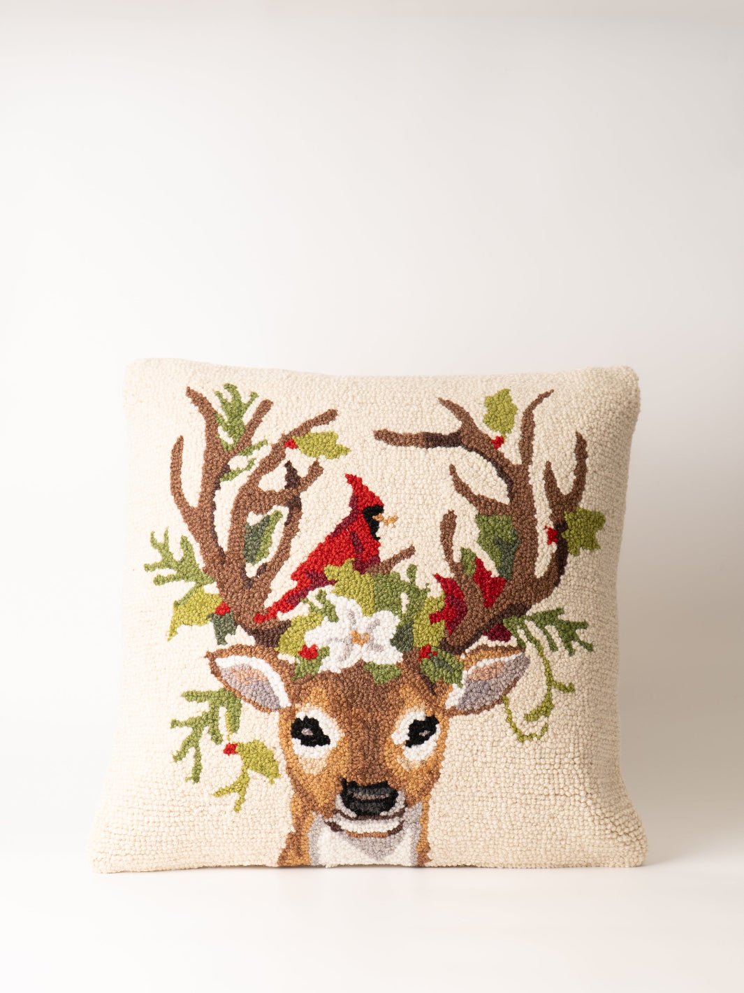 Reindeer + Cardinal Hook Pillow - Heyday