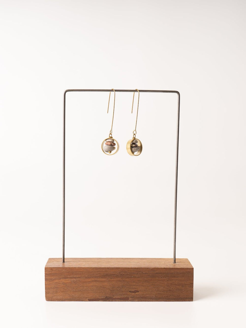 River Rock Drop Brass Earrings - Heyday