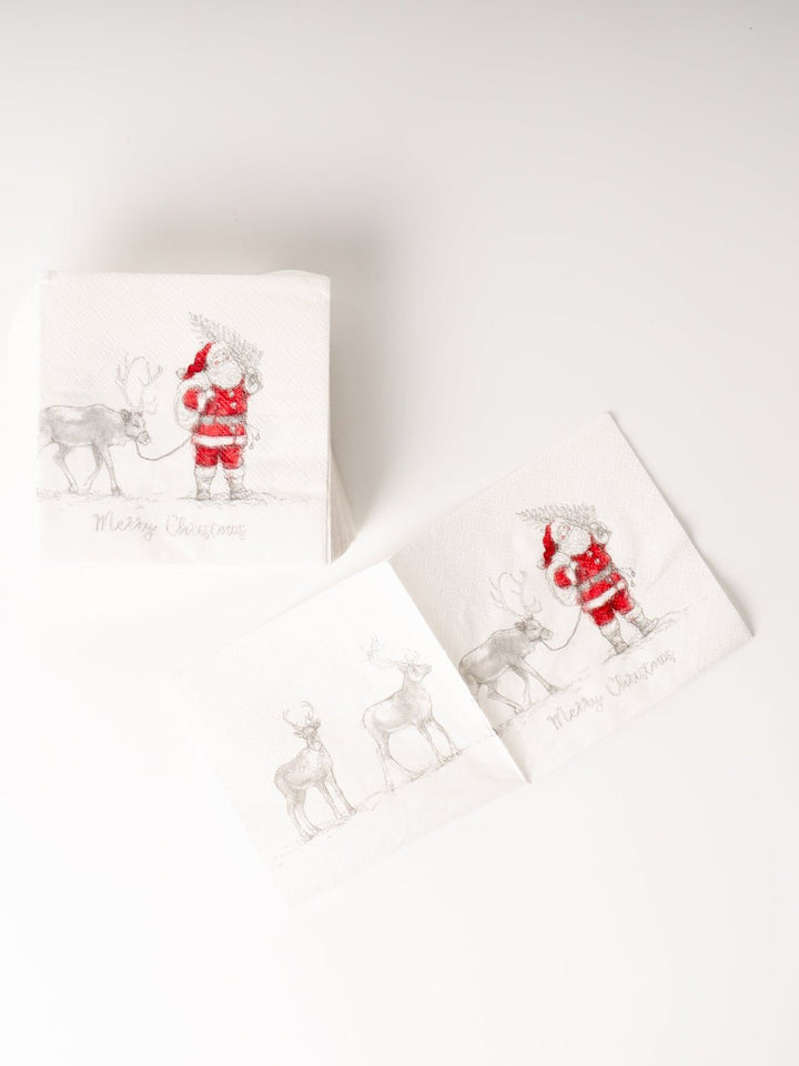 Santa + Reindeer Cocktail Napkins - Heyday