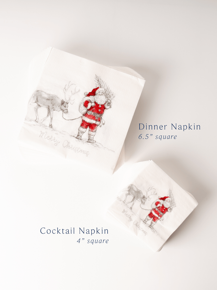 Santa + Reindeer Cocktail Napkins - Heyday