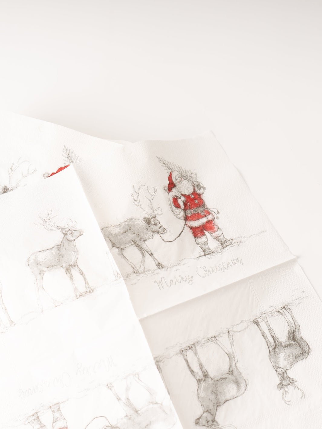 Santa + Reindeer Dinner Napkins - Heyday