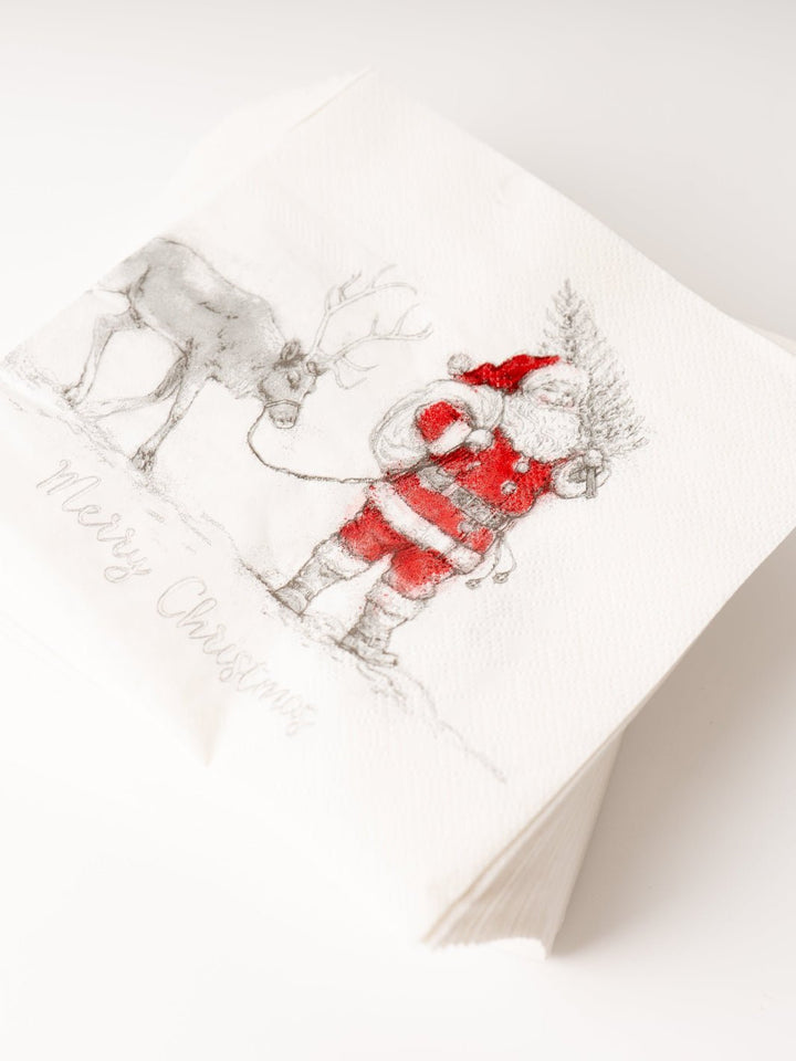 Santa + Reindeer Dinner Napkins - Heyday