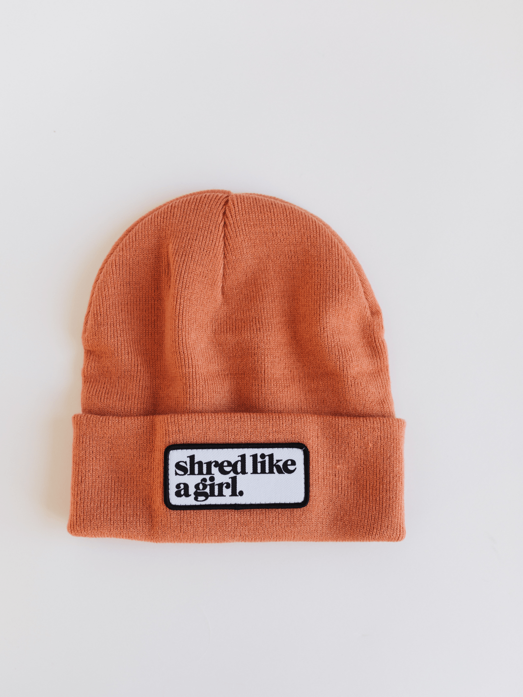 Shred Like a Girl Camel Merrowed Raised Patch Beanie - Heyday